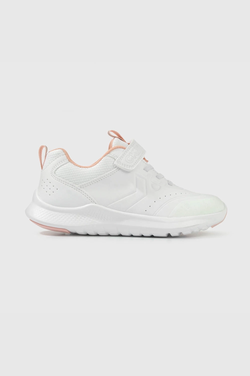 ZAPATILLAS COLLOKY ESCOLAR BLANCA CON VELCRO Y DETALLES ROSADOS NIÑA - 2