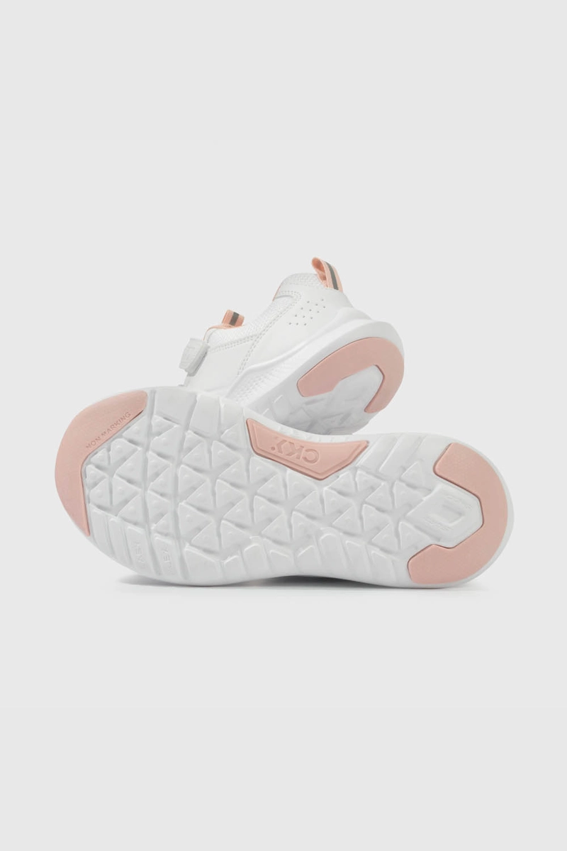 ZAPATILLAS COLLOKY ESCOLAR BLANCA CON VELCRO Y DETALLES ROSADOS NIÑA - 3