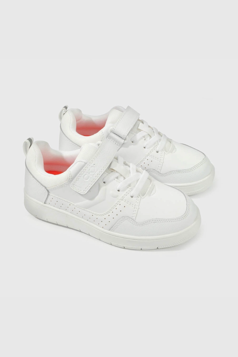 ZAPATILLA ESCOLAR BLANCA CON VELCRO UNISEX JUNIOR - 1