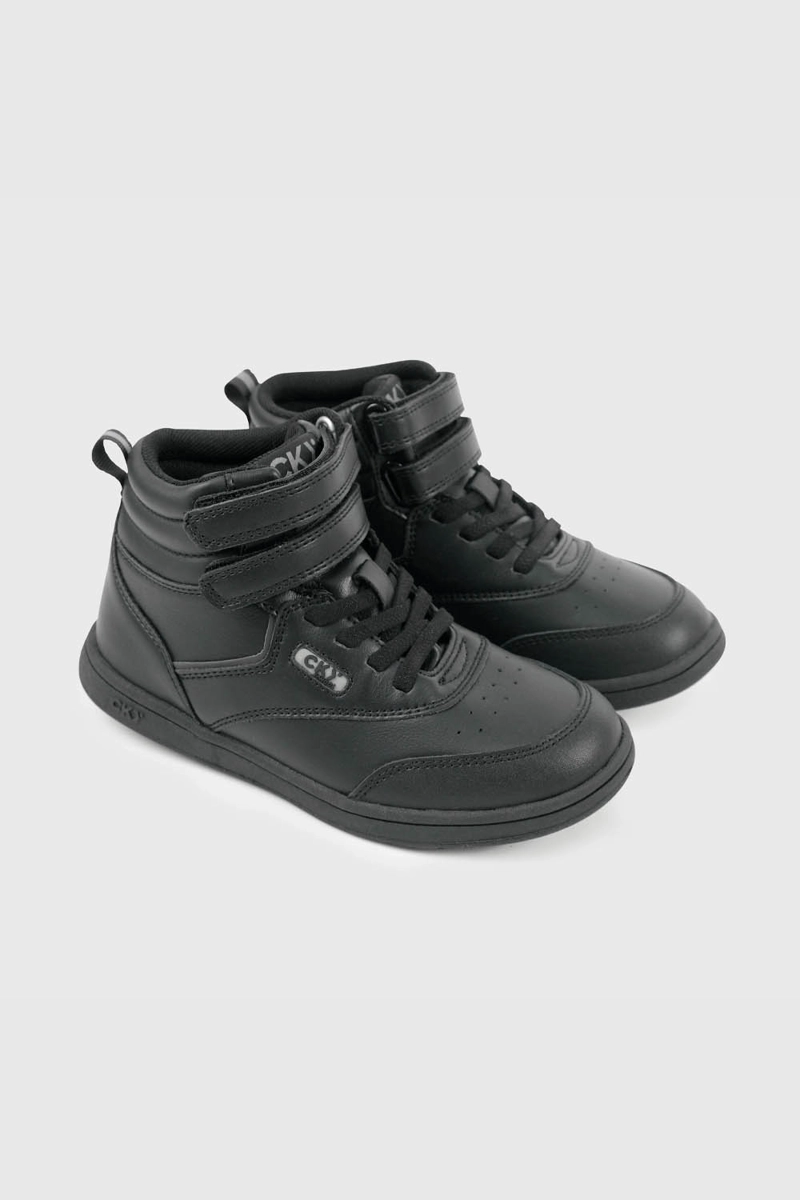 ZAPATILLA ESCOLAR NEGRA CAÑA ALTA CON VELCRO NIÑA 30 AL 41 - 1