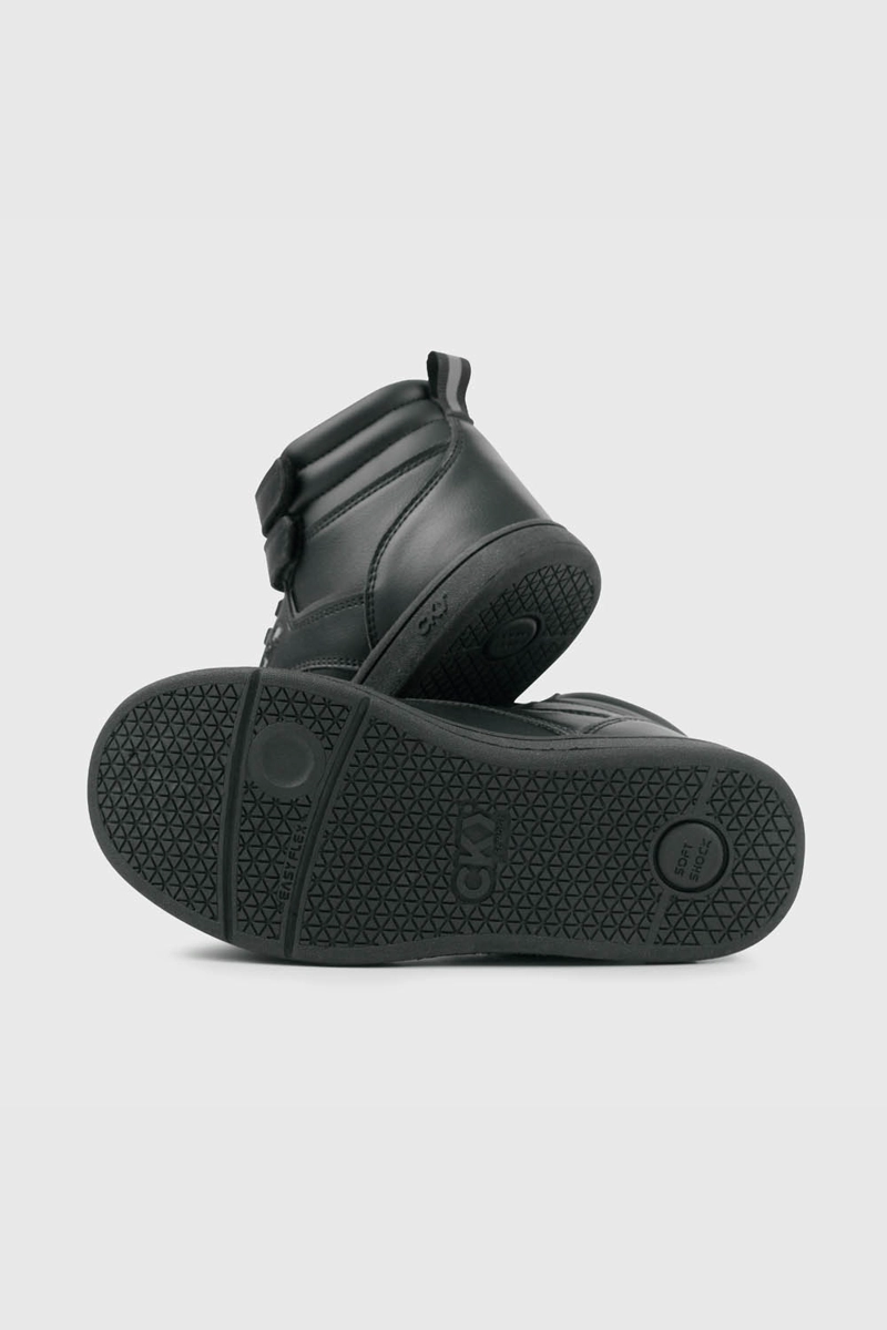 ZAPATILLA ESCOLAR NEGRA CAÑA ALTA CON VELCRO NIÑA 30 AL 41 - 3