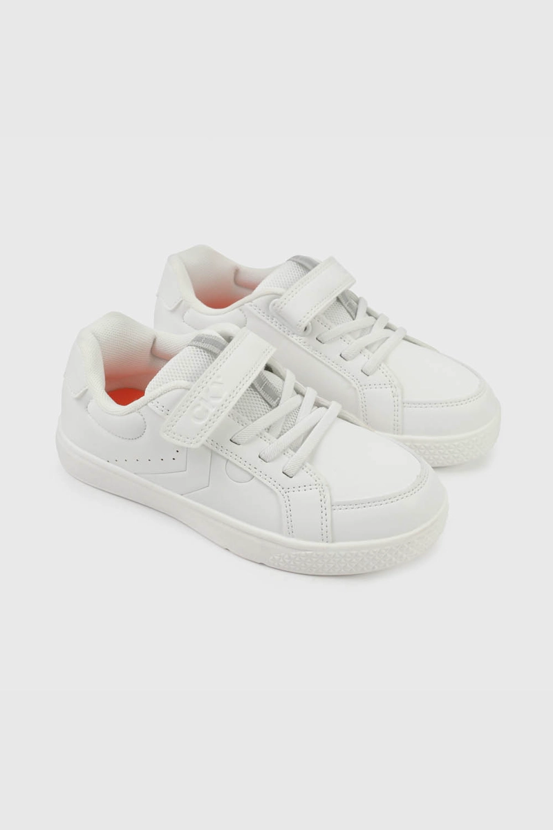 ZAPATILLA ESCOLAR BLANCA CON VELCRO - 1