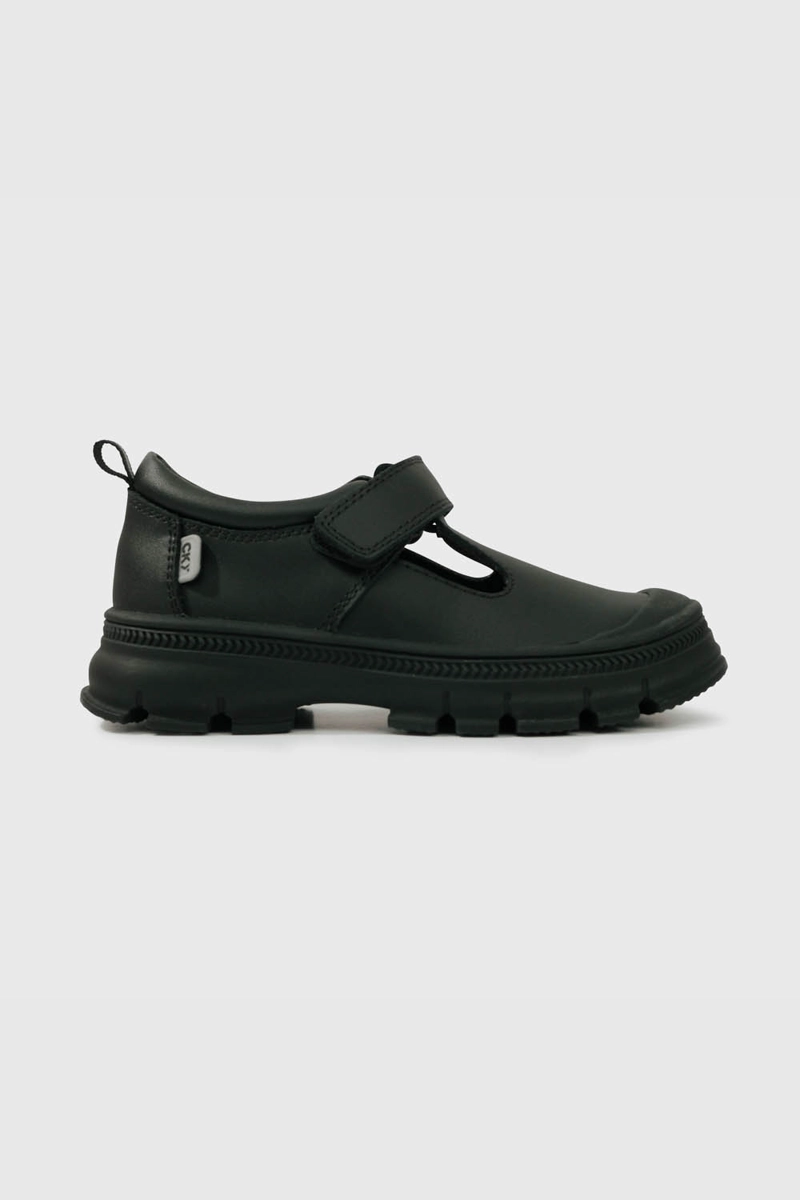 ZAPATOS ESCOLARES REINAS NEGROS CUERO VELCRO - 2