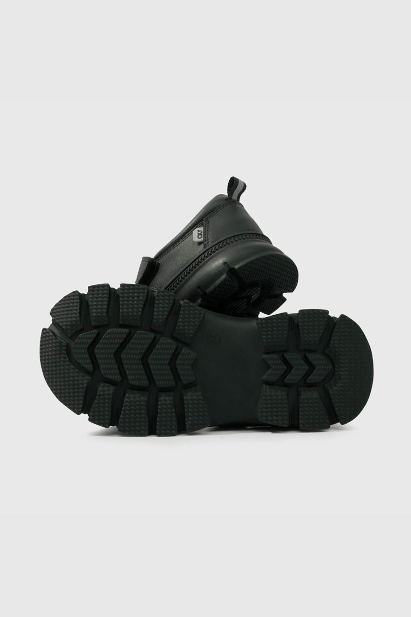 ZAPATOS ESCOLARES REINAS NEGROS CUERO VELCRO - 3