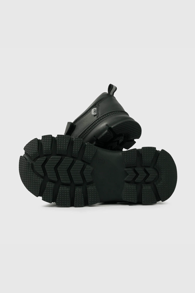 ZAPATOS ESCOLARES REINAS NEGROS CUERO VELCRO - 3