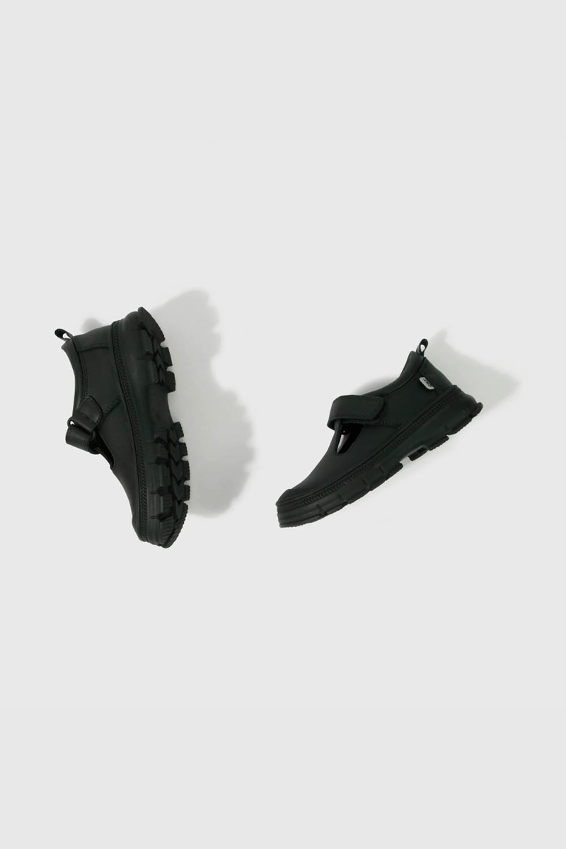 ZAPATOS ESCOLARES REINAS NEGROS CUERO VELCRO - 4