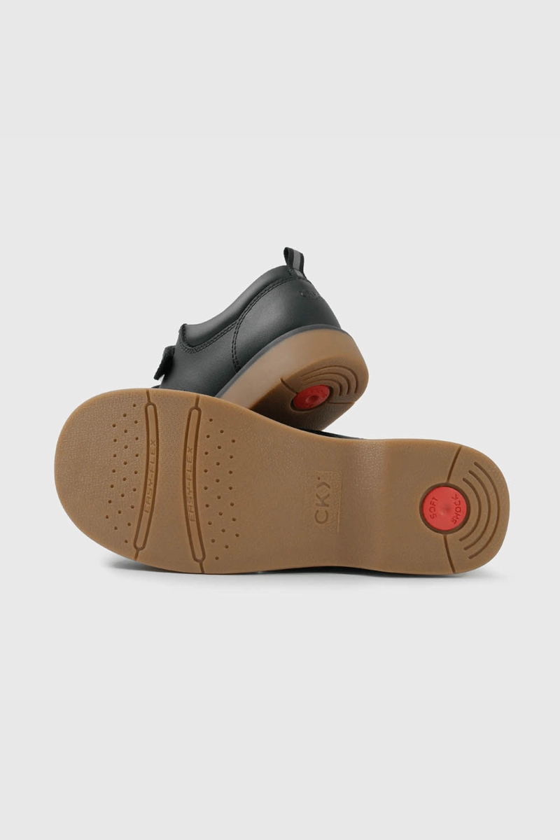 ZAPATO ESCOLAR NEGRO DE CUERO DOBLE VELCRO - 3