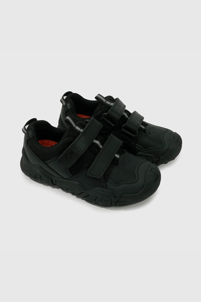 ZAPATO ESCOLAR NEGRO CON VELCRO - 1