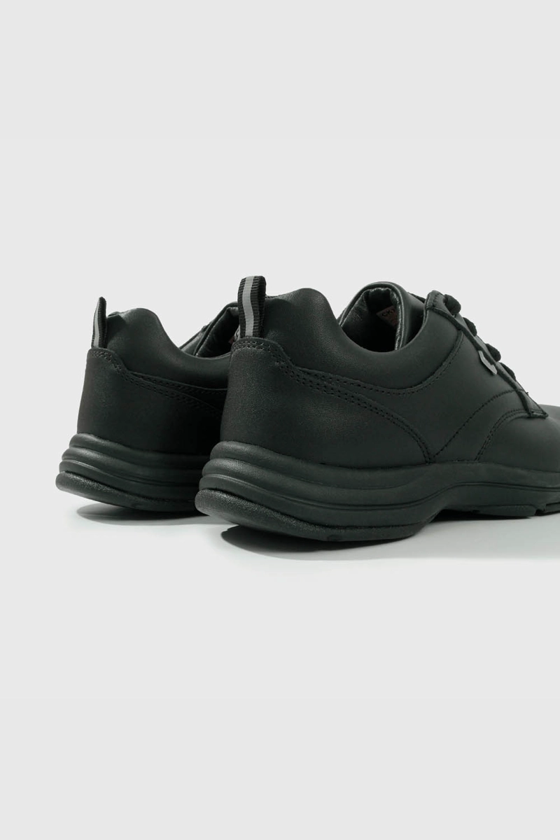 ZAPATO ESCOLAR NEGRO DE CUERO CON CORDON - 5