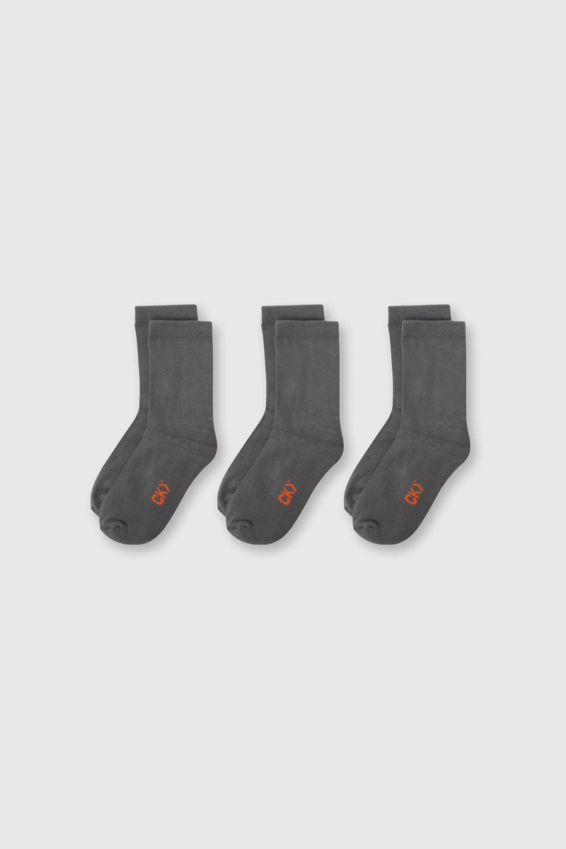 PACK X3 CALCETIN DEPORTIVO ESCOLAR GRIS UNISEX 26 AL 29 - 1
