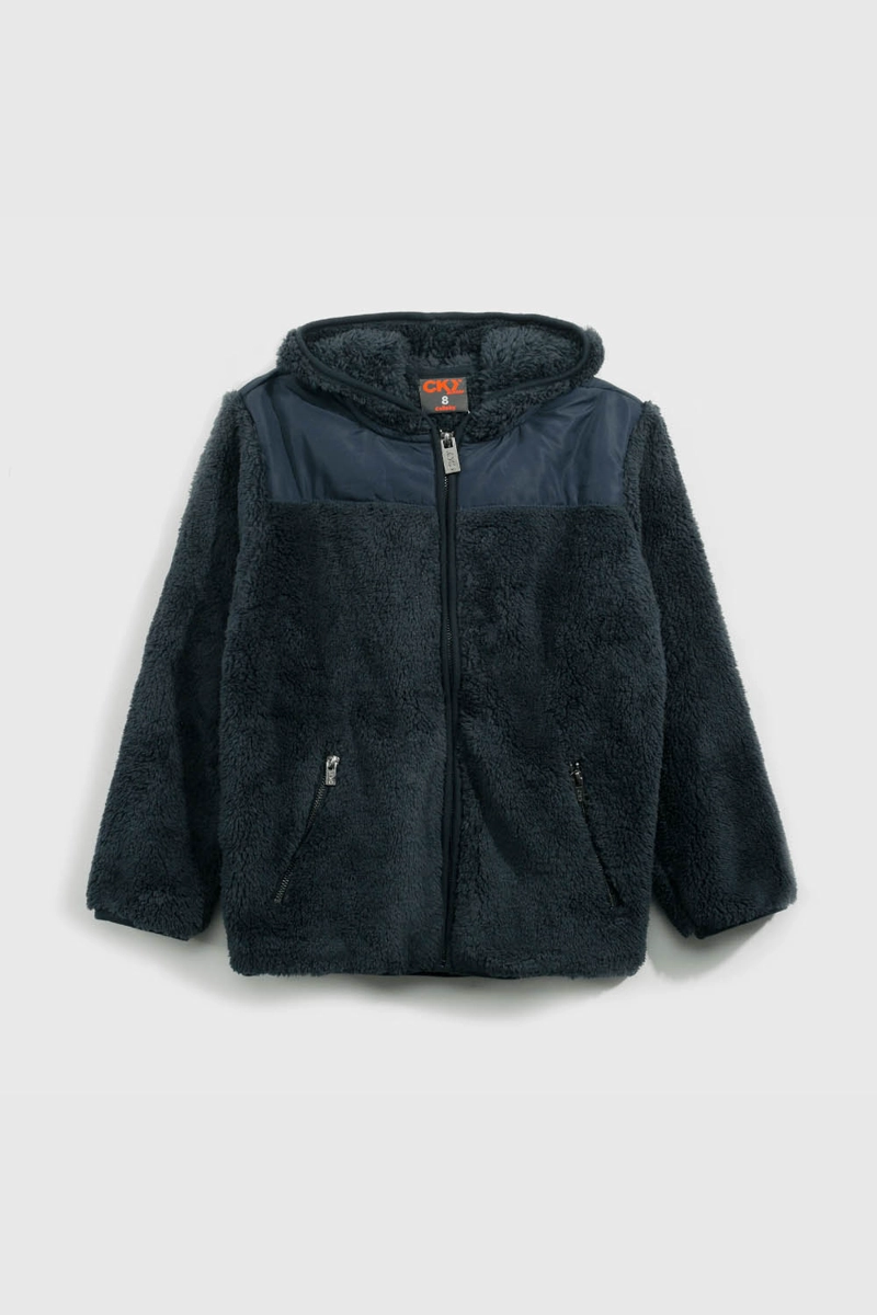 POLERON ESCOLAR AZUL ABRIGADO UNISEX - 1