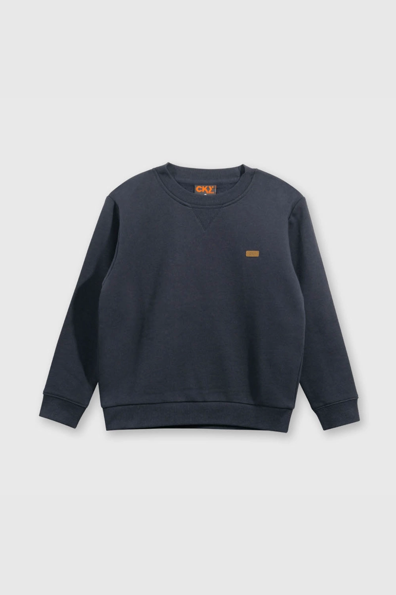 POLERON ESCOLAR AZUL UNISEX ABRIGADO PARA EL COLEGIO - 1