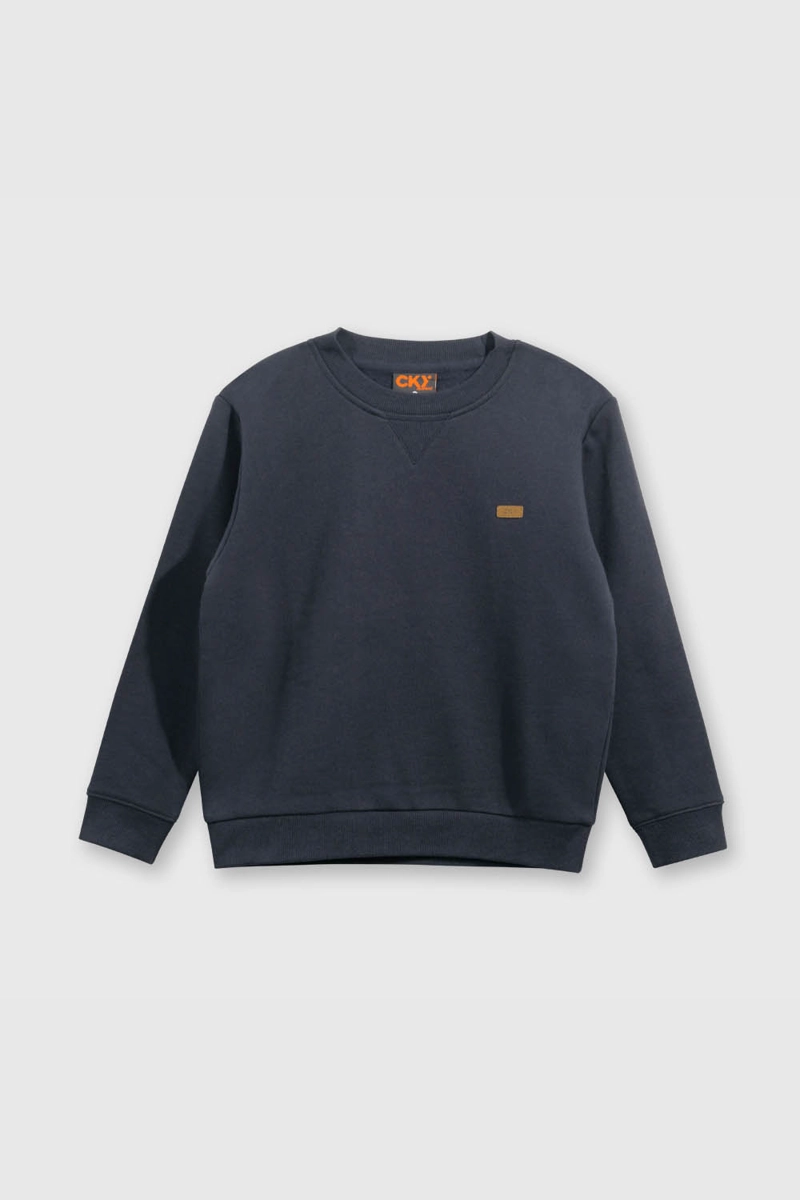 POLERON ESCOLAR AZUL UNISEX ABRIGADO PARA EL COLEGIO - 1