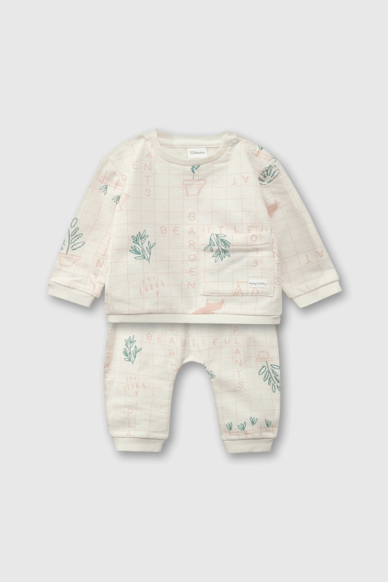 CONJUNTO ALGODÓN NIÑA COLLOKY BEIGE POLERÓN PANTALÓN 55263 - 1