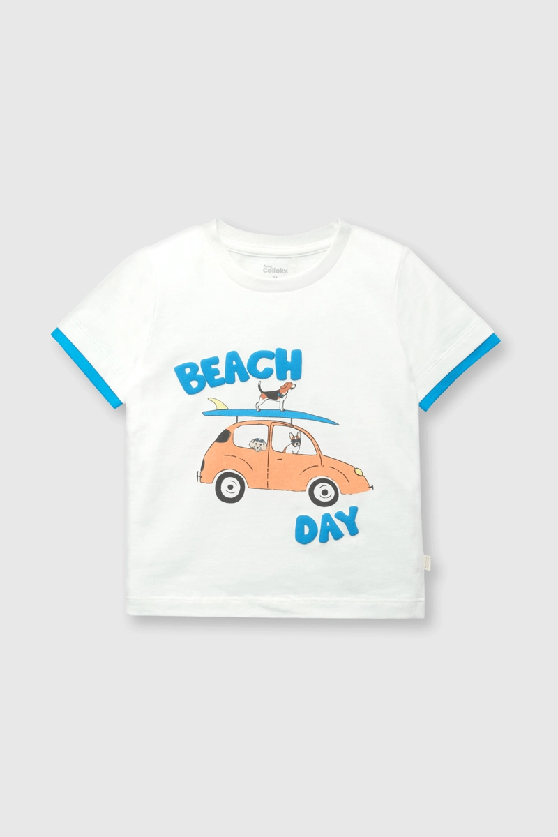 POLERA ALGODÓN NIÑO COLLOKY BLANCO COLECCIÓN 55609 - 1