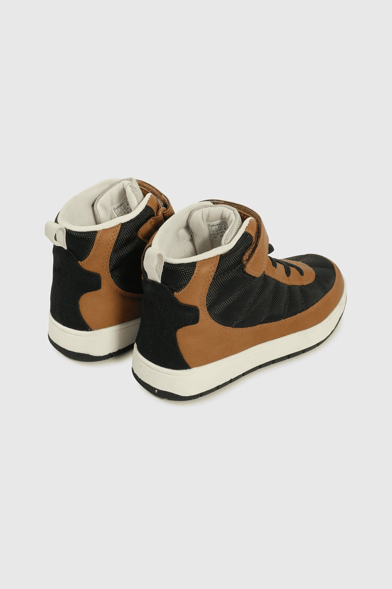 BOTIN COLECCION CAFE DE NIÑO CON VELCRO Y CORDON ELASTICO TALLA 28 AL 38 - 5