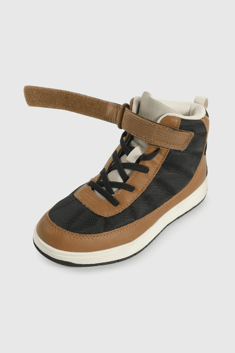 BOTIN COLECCION CAFE DE NIÑO CON VELCRO Y CORDON ELASTICO TALLA 28 AL 38 - 6
