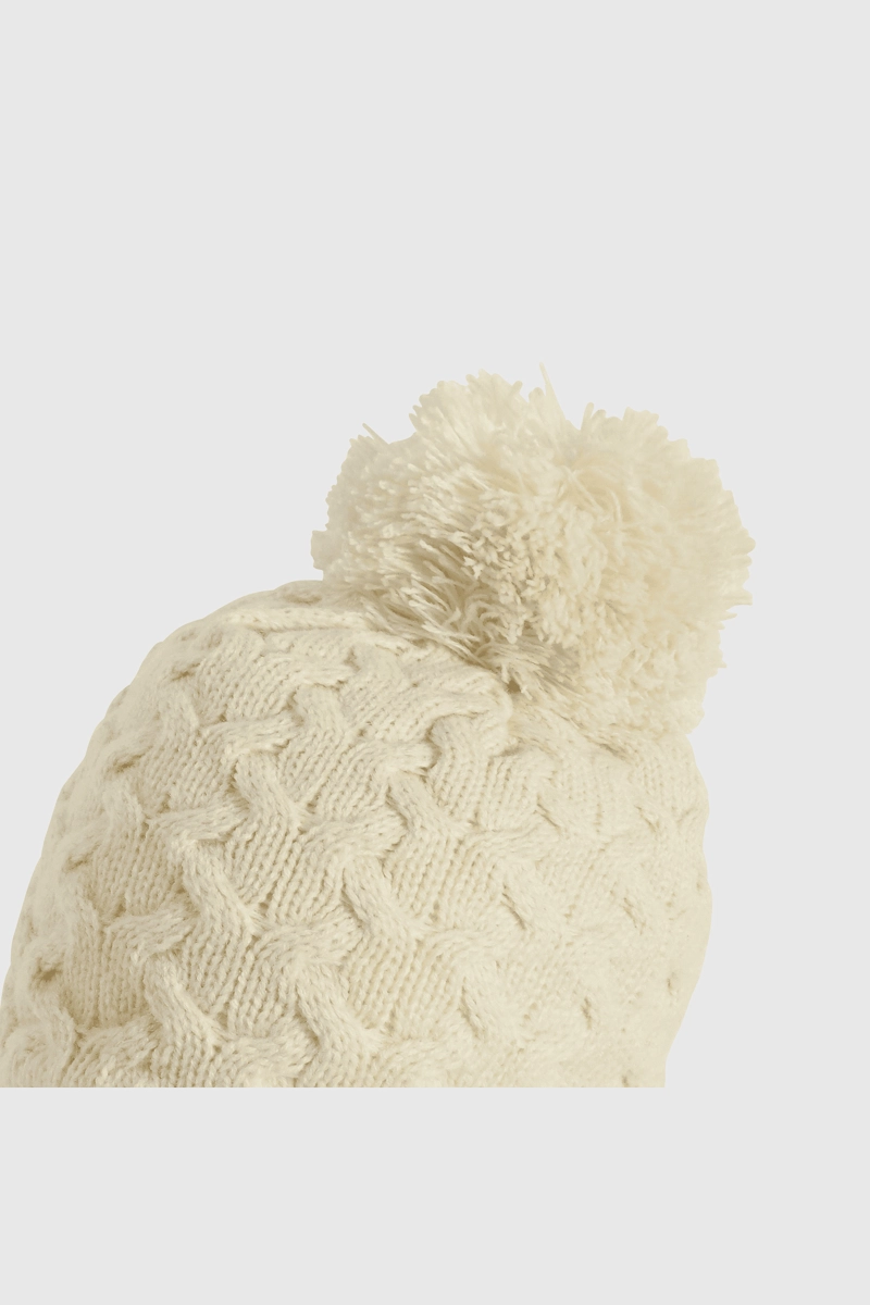 GORRO TEJIDO CON FORRO BEIGE PARA NIÑA DE LANA 3/6M A 12/24M - 4