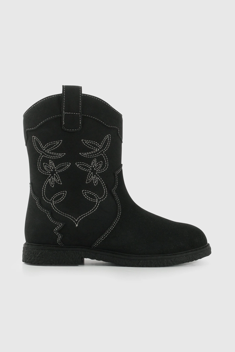 BOTA VAQUERA NEGRA DE NIÑA TALLA 28 A 38 - 2