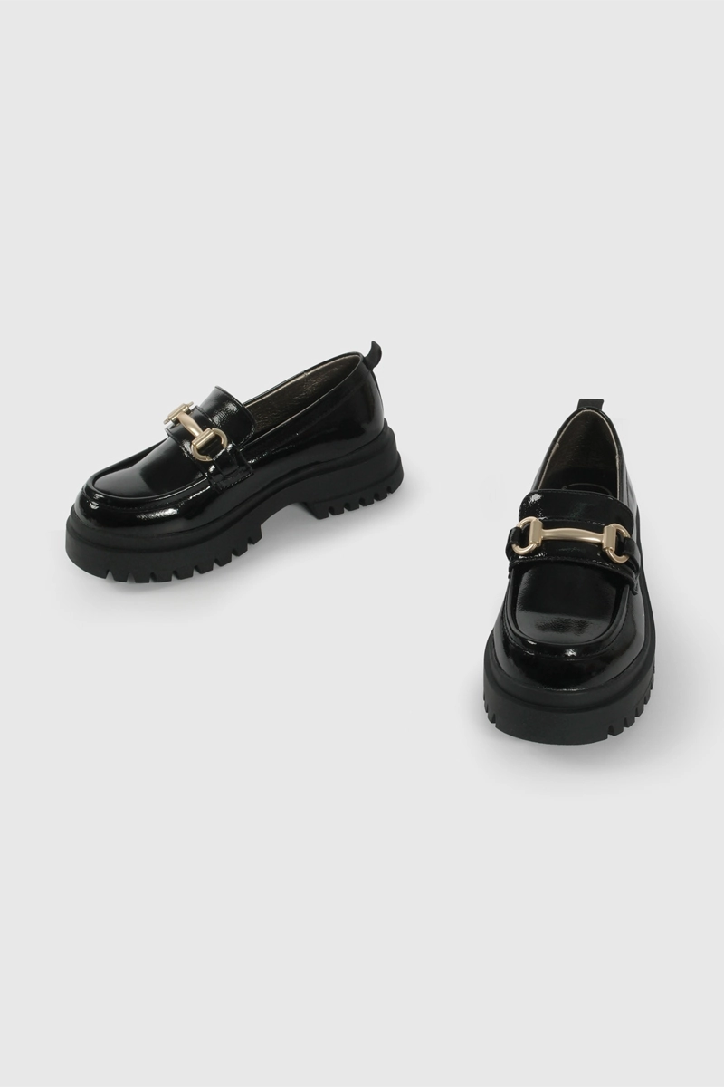 MOCASIN NEGRO DE CHAROL DE NIÑA TALLA 28 A 38 - 4