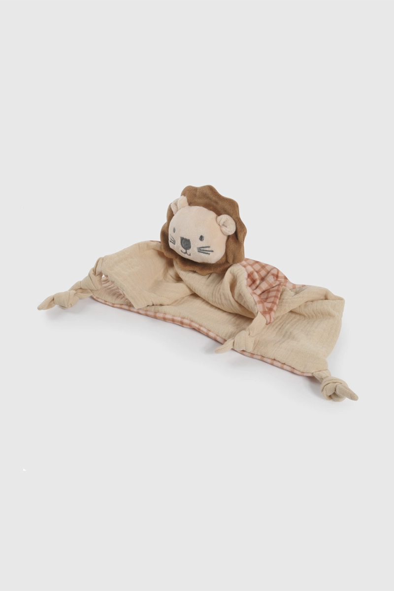 JUGUETE DE APEGO SAQUITO CAFE  LEON DE BEBE  DE NEW BORN TALLA UNICA - 1