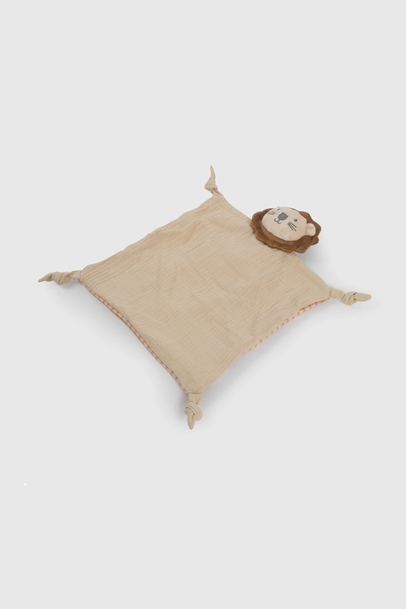 JUGUETE DE APEGO SAQUITO CAFE  LEON DE BEBE  DE NEW BORN TALLA UNICA - 2