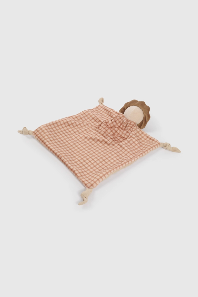 JUGUETE DE APEGO SAQUITO CAFE  LEON DE BEBE  DE NEW BORN TALLA UNICA - 4