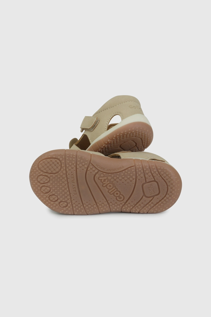 SANDALIA CANGREJERA CON DISEÑO DE OSO BEIGE TALLA 18 A 21 - 3