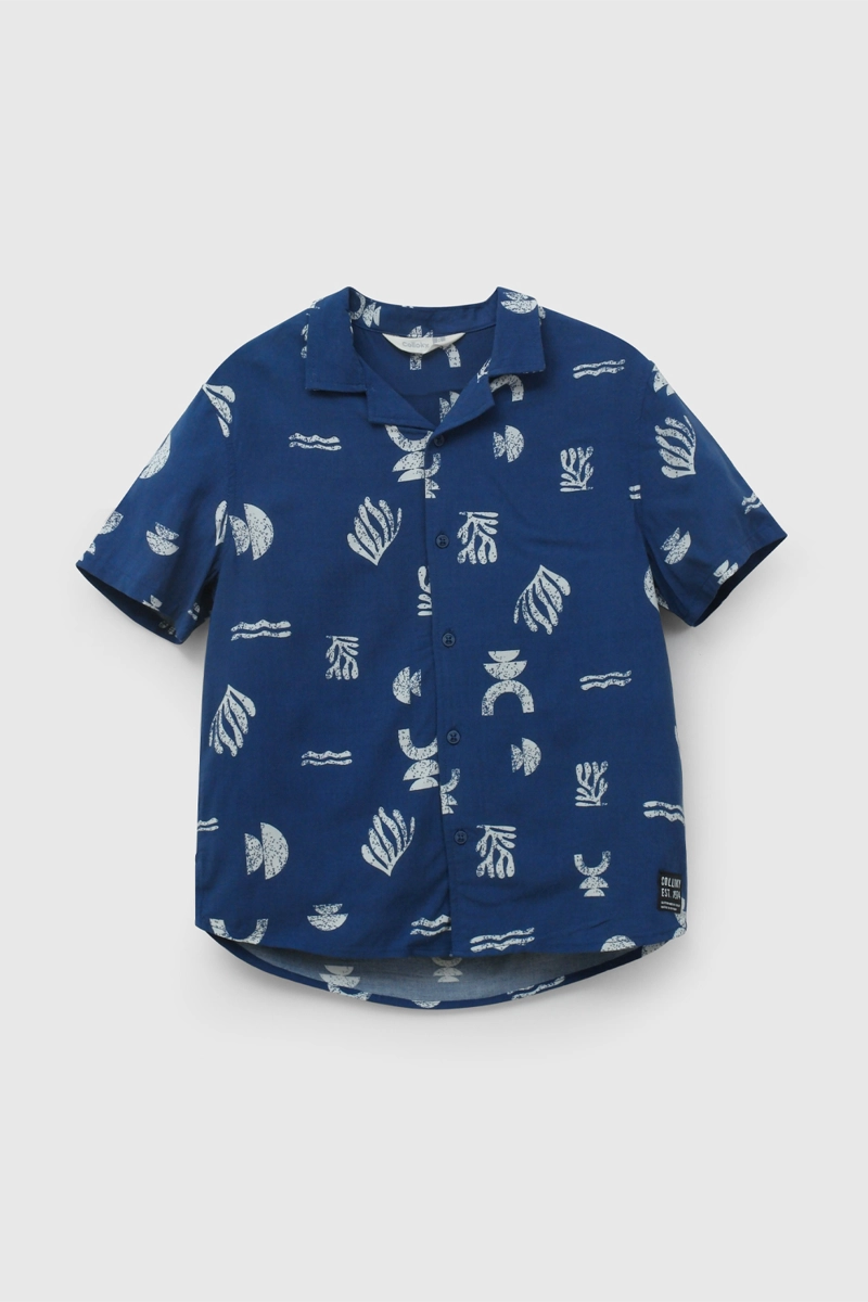 CAMISA AZUL ESTAMPADA DE NIÑO TALLA 3 A 12 AÑOSS - 1