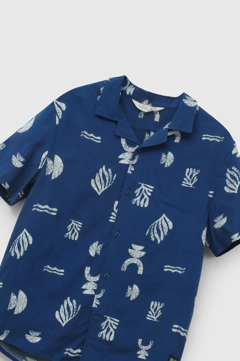 CAMISA AZUL ESTAMPADA DE NIÑO TALLA 3 A 12 AÑOSS - 3