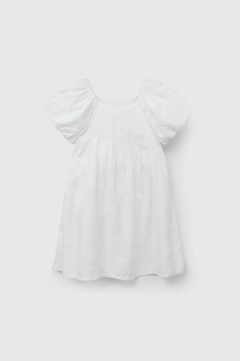 VESTIDO BLANCO MANGA GLOBO DE NIÑA TALLA 3 A 12 AÑOSS - 2