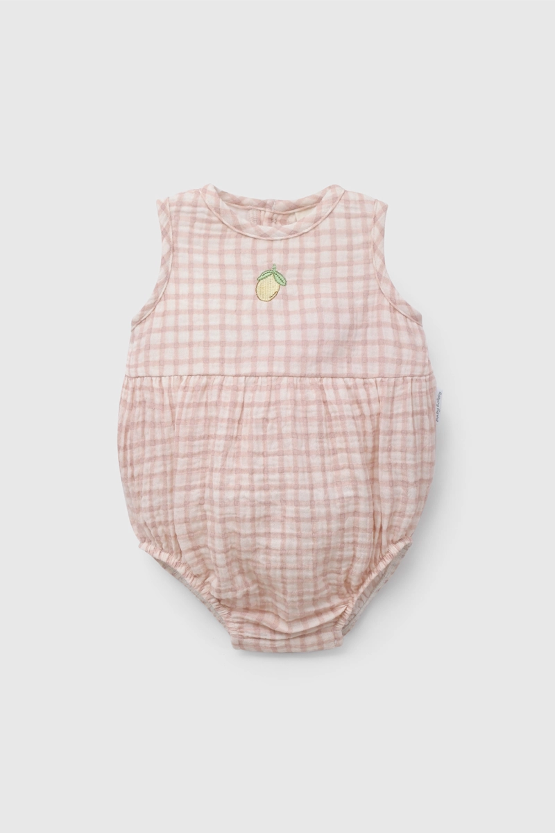 BODY FUCSIA VICHY DE BEBE  DE NEW BORN TALLA 0/3 M A 09/12M - 1