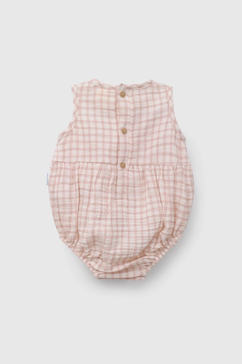BODY FUCSIA VICHY DE BEBE DE NEW BORN TALLA 0/3 M A 09/12M - 2