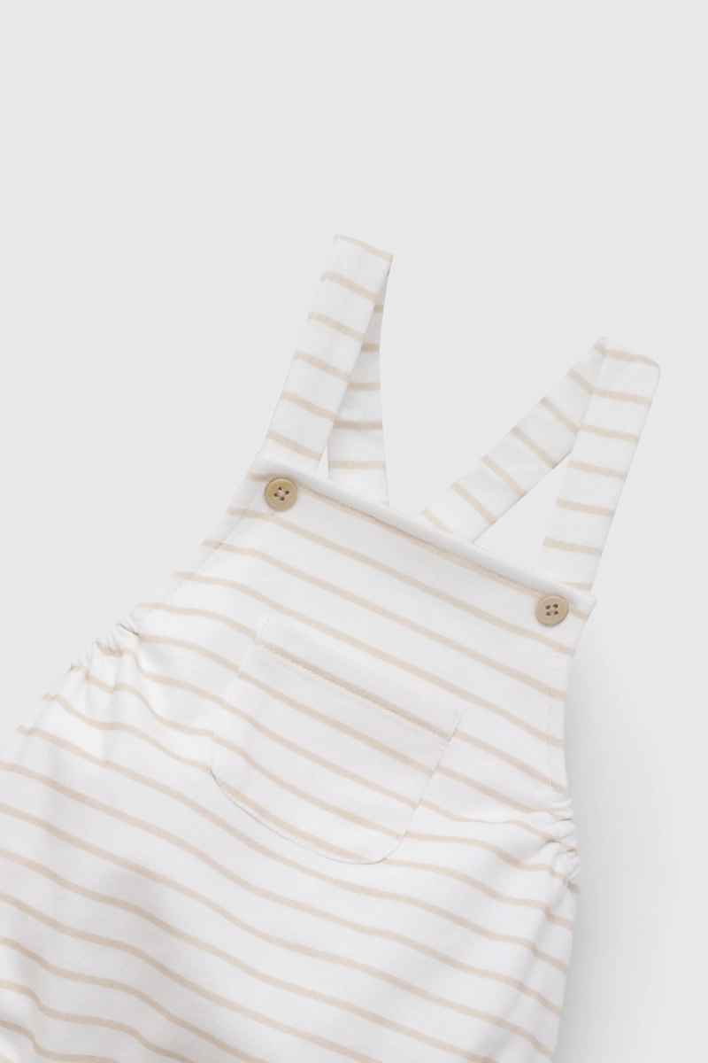 CONJUNTO BLANCO RAYADO UNISEX DE BEBE  DE NEW BORN TALLA RN A 6/9 M - 4