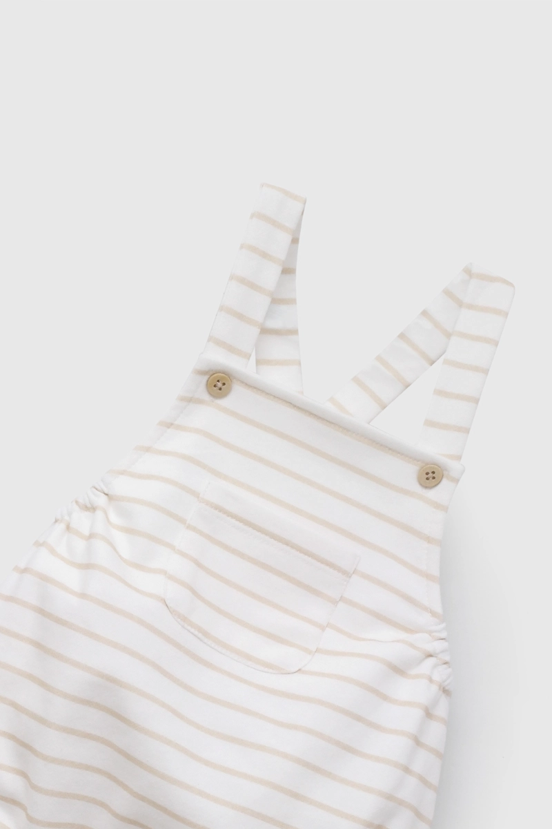 CONJUNTO BLANCO RAYADO UNISEX DE BEBE DE NEW BORN TALLA RN A 6/9 M - 4
