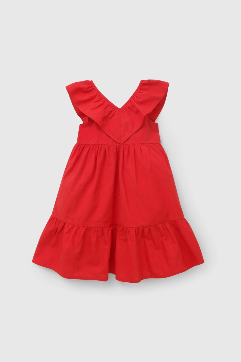 VESTIDO ROJO VUELO DE NIÑA TALLA 3 A 12 AÑOSS - 1