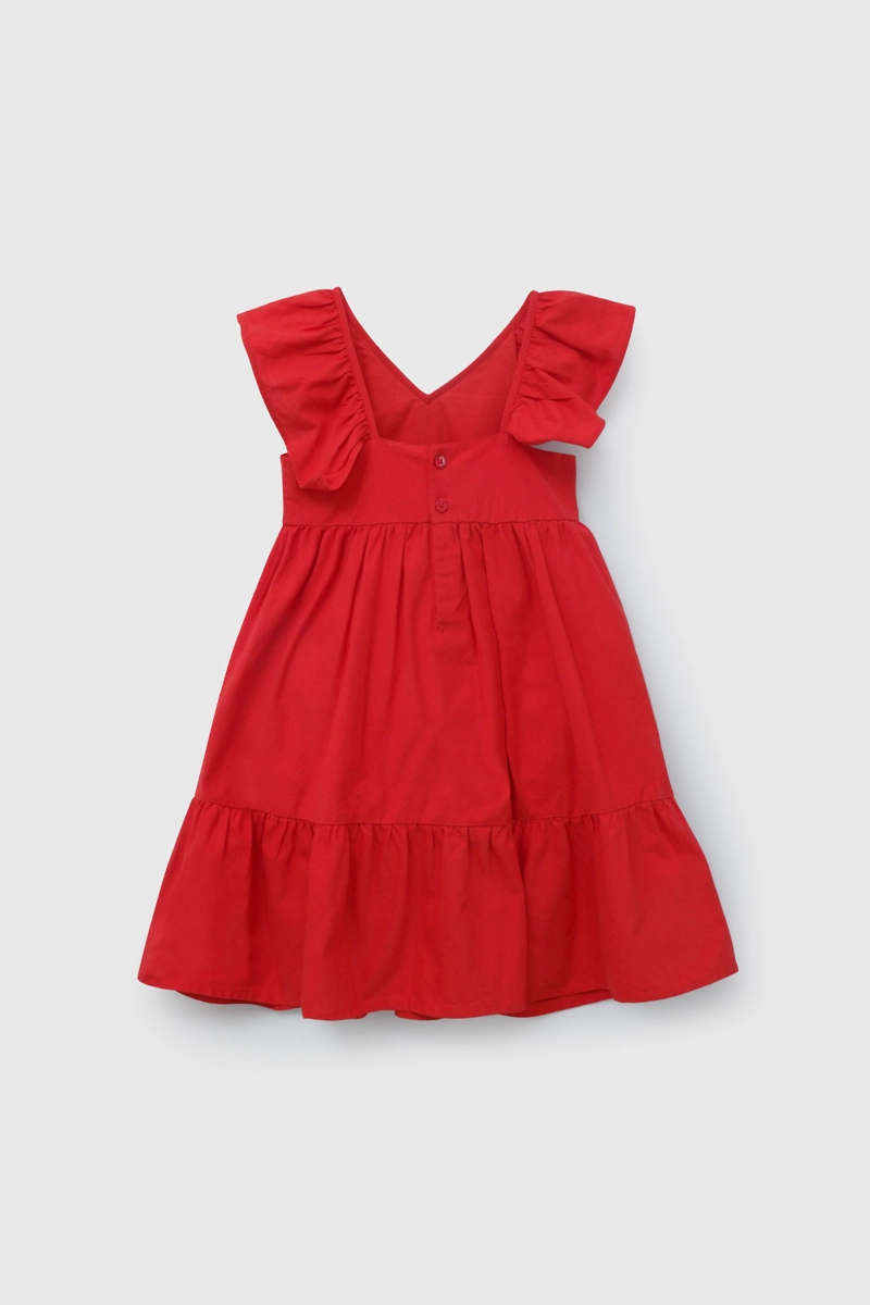 VESTIDO ROJO VUELO DE NIÑA TALLA 3 A 12 AÑOSS - 2