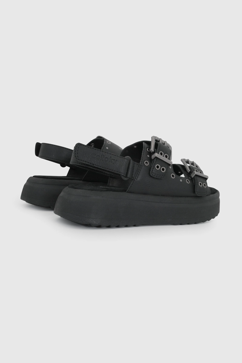 SANDALIA NEGRA CON PLATAFORMA Y TACHAS DE NIÑO TALLA 28 A 38 - 5