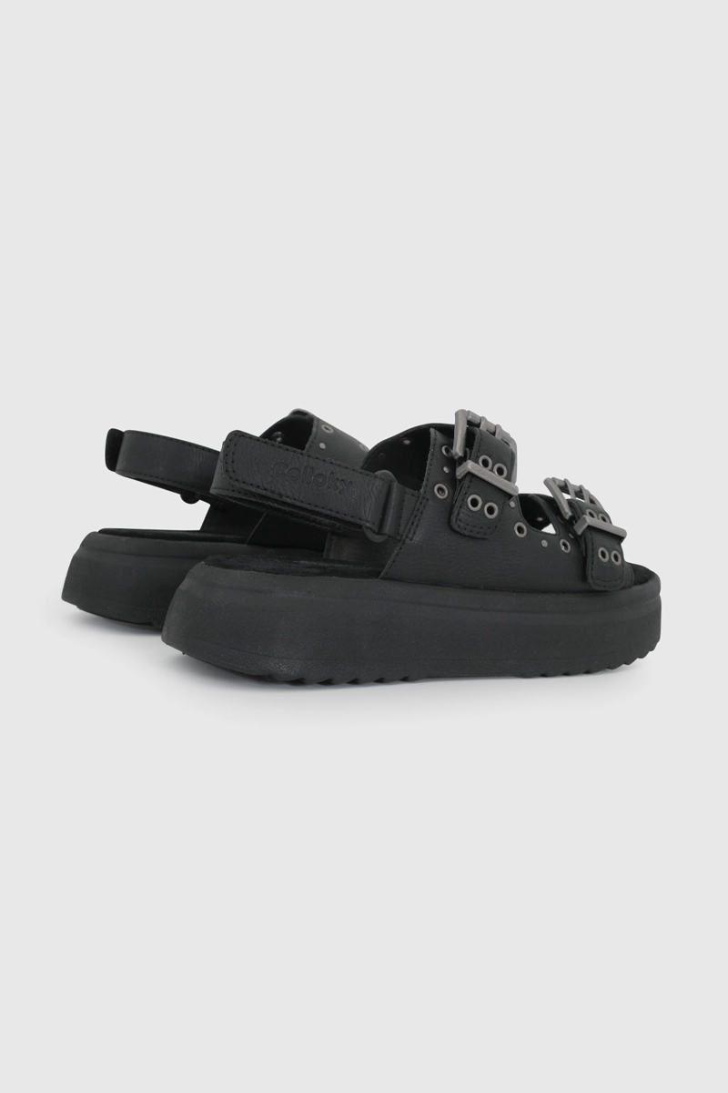 SANDALIA NEGRA CON PLATAFORMA Y TACHAS DE NIÑO TALLA 28 A 38 - 5