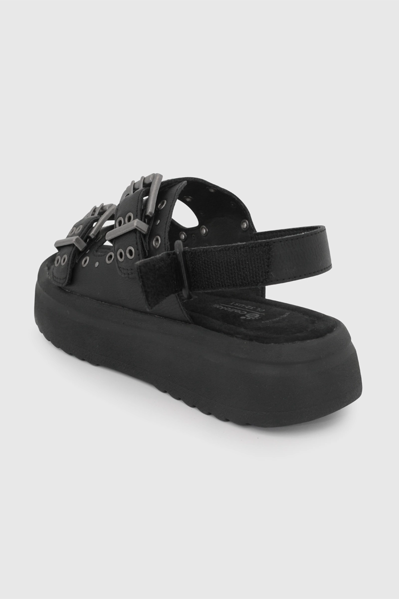 SANDALIA NEGRA CON PLATAFORMA Y TACHAS DE NIÑO TALLA 28 A 38 - 6