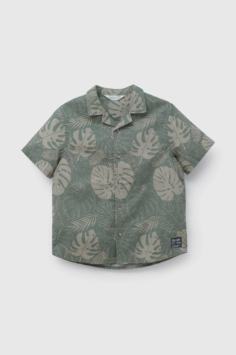 CAMISA VERDE ESTAMPADA DE NIÑO TALLA 3 A 12 AÑOSS - 1