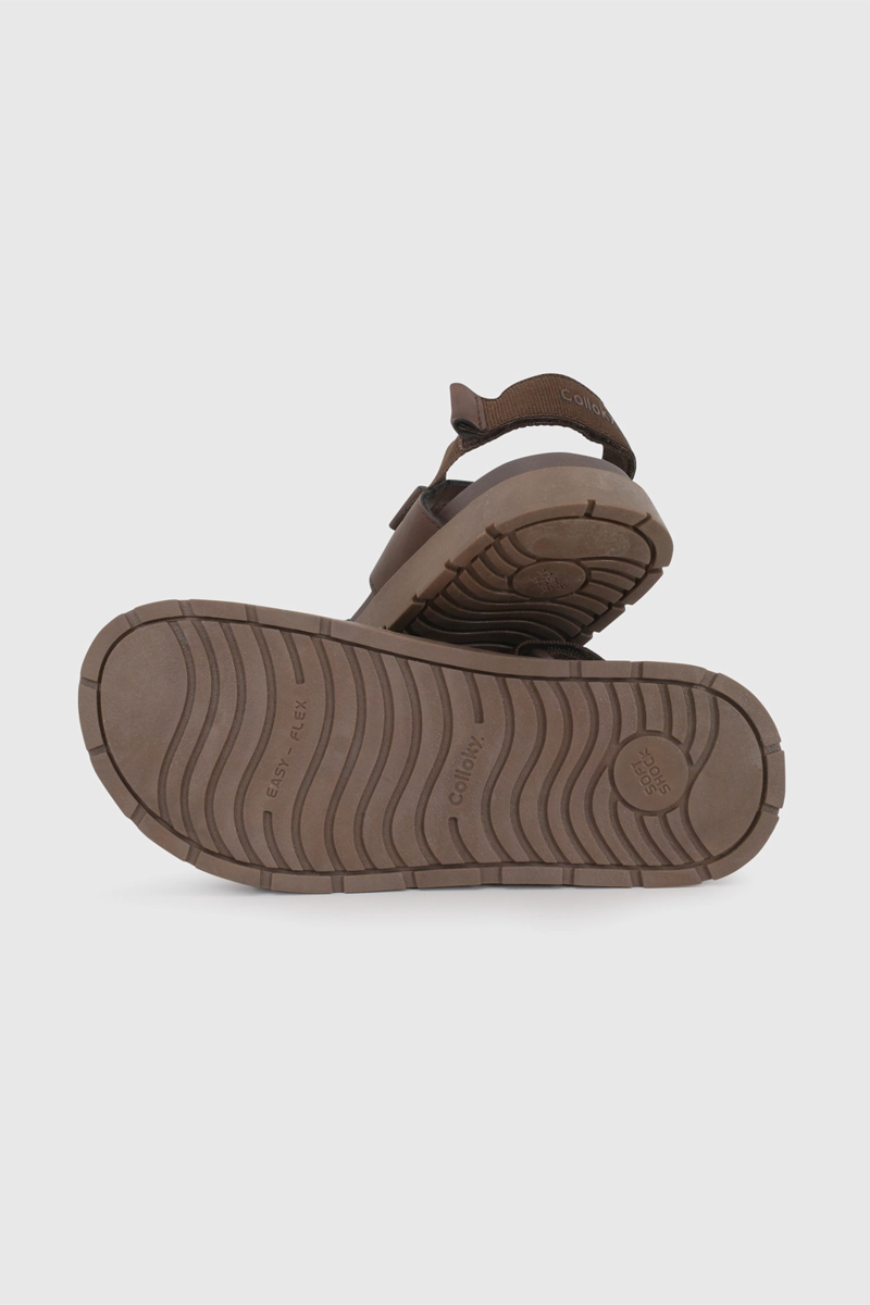 SANDALIA DE VESTIR CAFE  DE NIÑO CON VELCRO TALLA 28 A 38 - 3