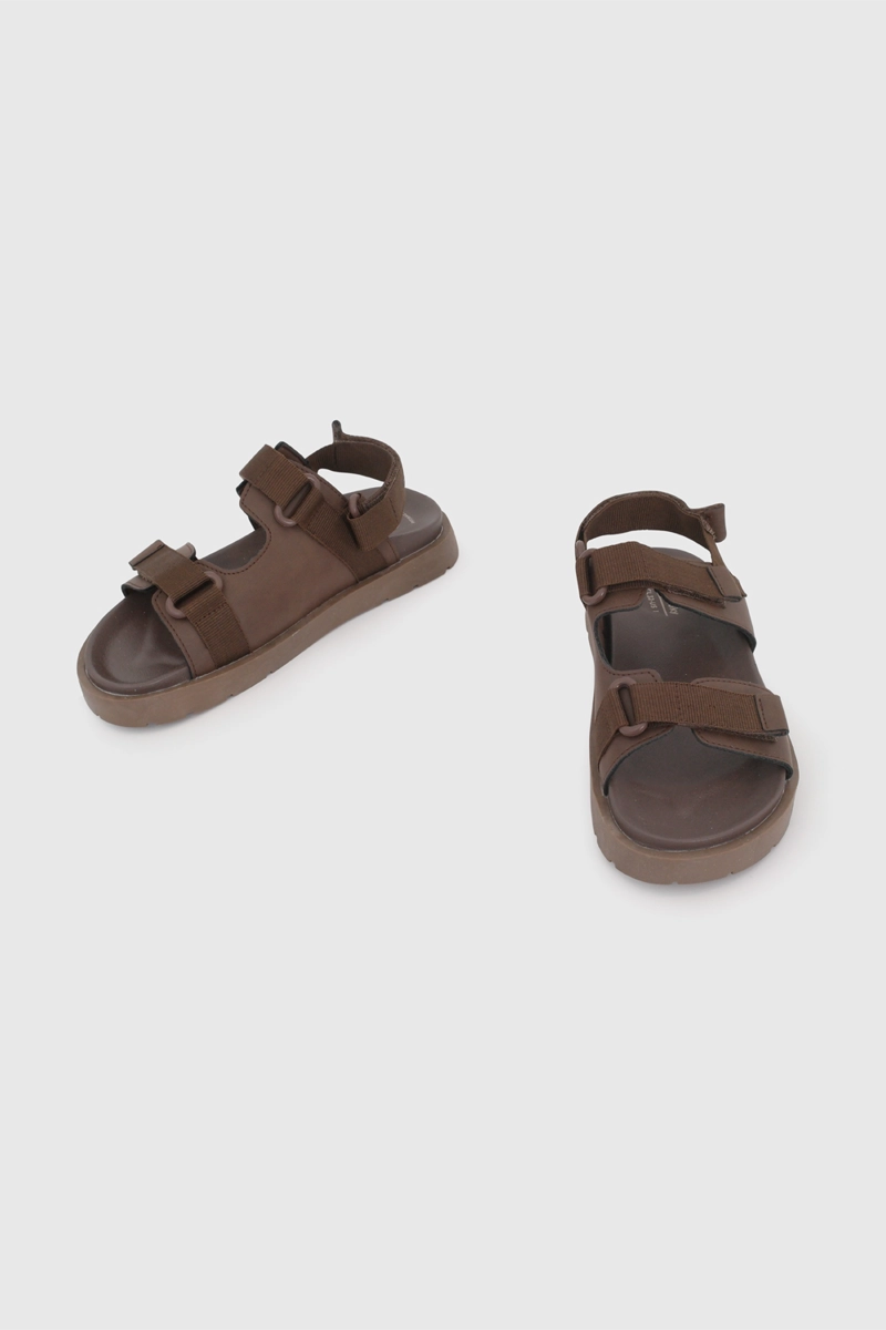 SANDALIA DE VESTIR CAFE  DE NIÑO CON VELCRO TALLA 28 A 38 - 4