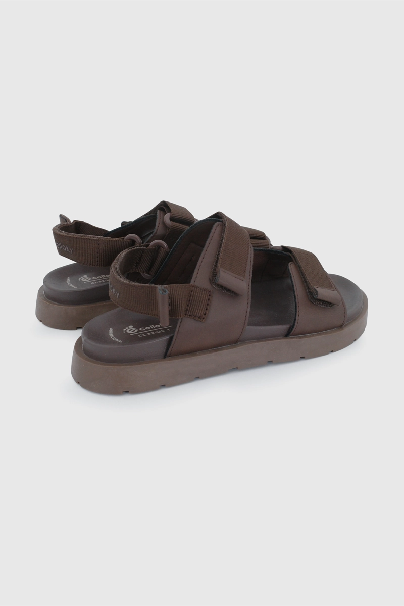 SANDALIA DE VESTIR CAFE  DE NIÑO CON VELCRO TALLA 28 A 38 - 5