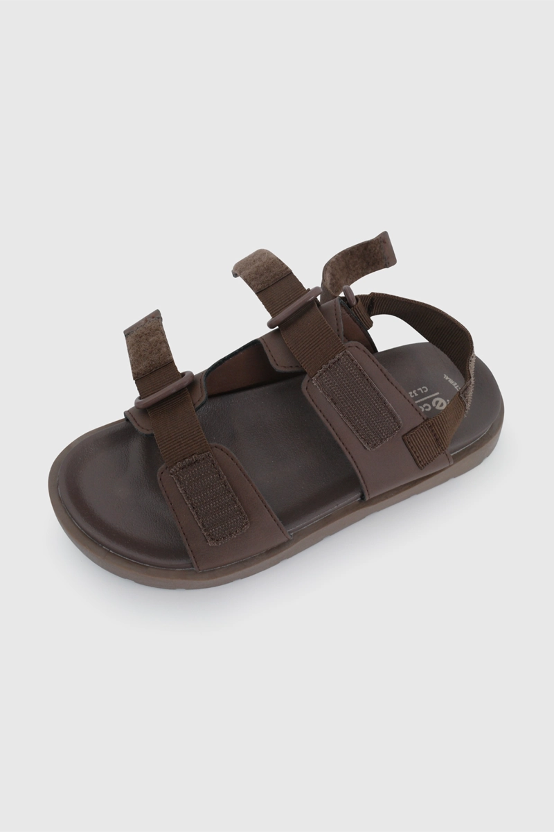 SANDALIA DE VESTIR CAFE  DE NIÑO CON VELCRO TALLA 28 A 38 - 6