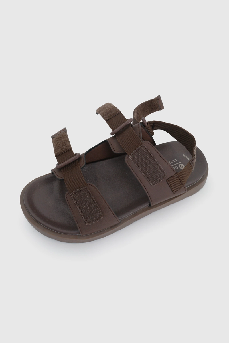 SANDALIA DE VESTIR CAFE DE NIÑO CON VELCRO TALLA 28 A 38 - 6