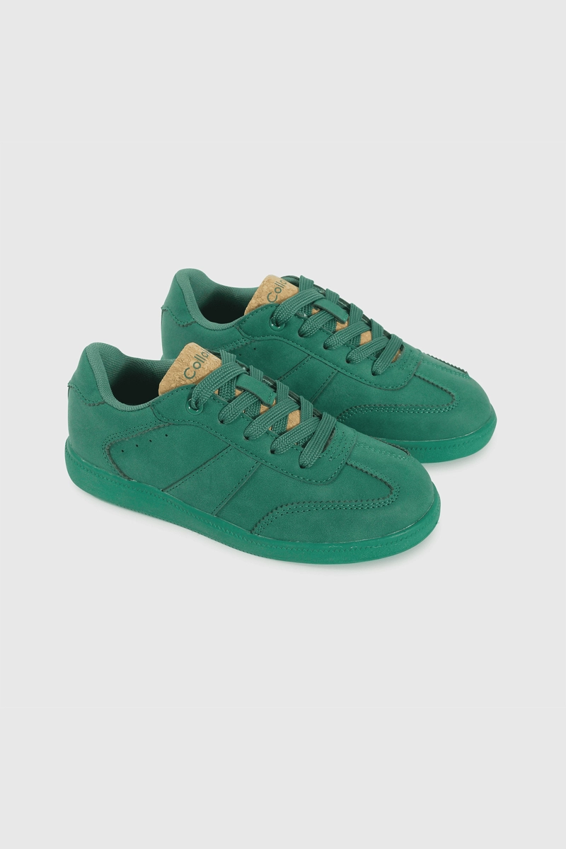 ZAPATILLA LIFESTYLE DE NIÑO VERDE CAÑA BAJA CON CORDON - 1