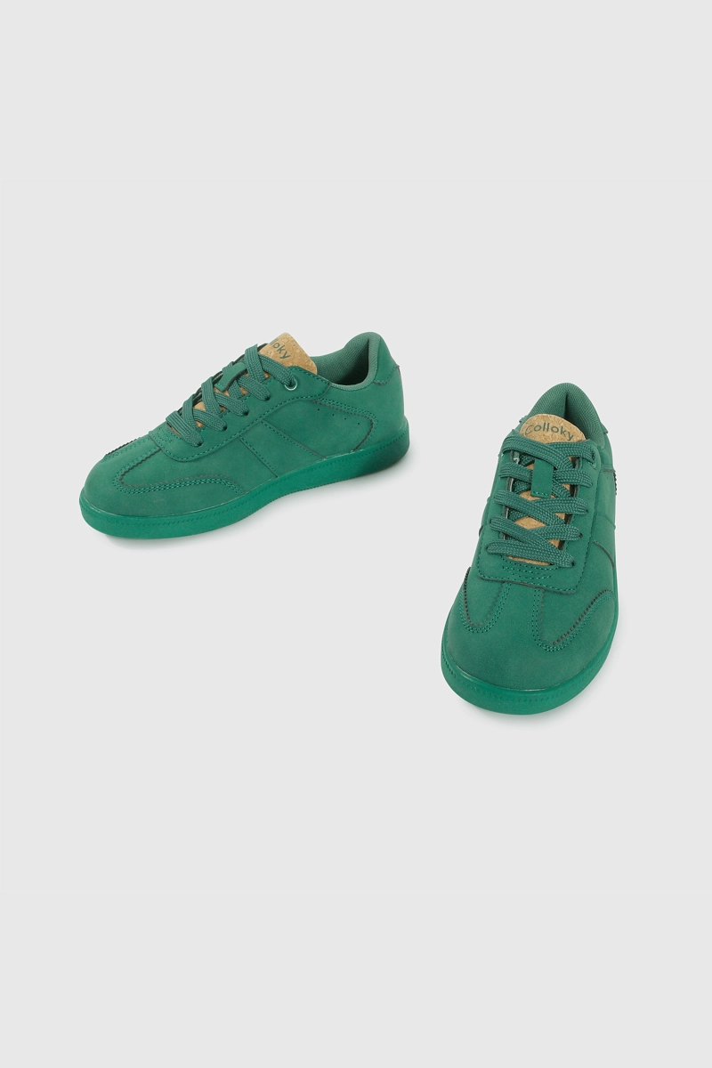 ZAPATILLA LIFESTYLE DE NIÑO VERDE CAÑA BAJA CON CORDON - 4