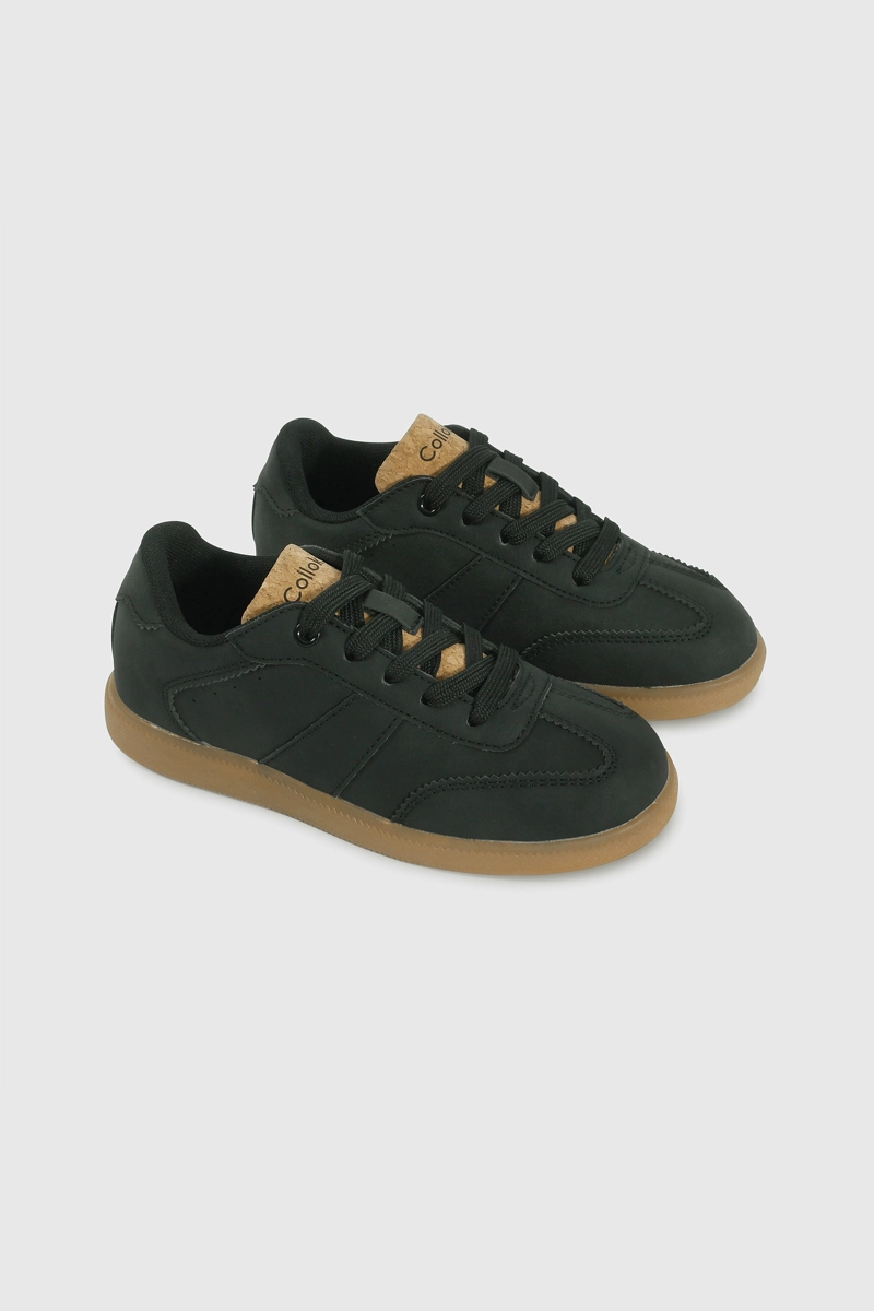 ZAPATILLA LIFESTYLE NEGRA UNISEX CAÑA BAJA CON CORDON - 1