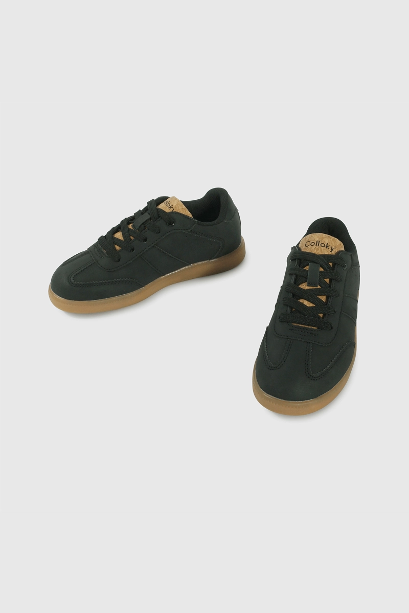ZAPATILLA LIFESTYLE NEGRA UNISEX CAÑA BAJA CON CORDON - 4